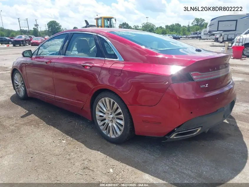 2013 Lincoln Mkz VIN: 3LN6L2GK8DR802222 Lot: 42601037