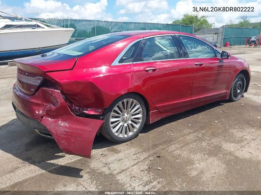 2013 Lincoln Mkz VIN: 3LN6L2GK8DR802222 Lot: 42601037
