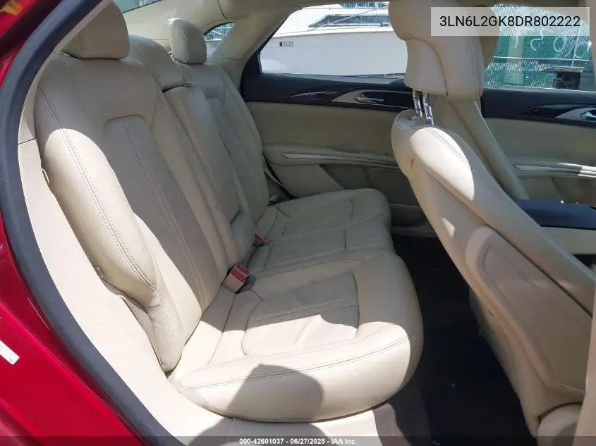2013 Lincoln Mkz VIN: 3LN6L2GK8DR802222 Lot: 42601037