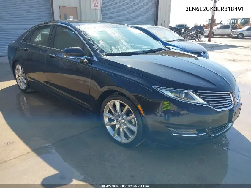 2014 Lincoln Mkz VIN: 3LN6L2GK3ER818491 Lot: 42238857