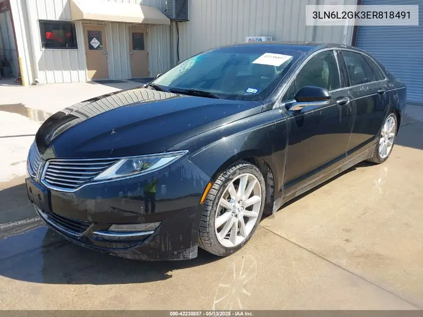 2014 Lincoln Mkz VIN: 3LN6L2GK3ER818491 Lot: 42238857