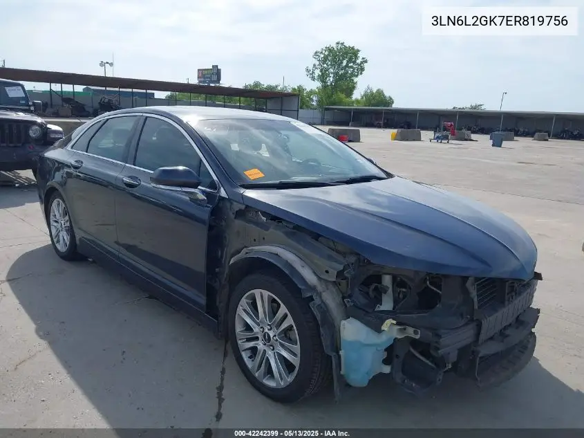 2014 Lincoln Mkz VIN: 3LN6L2GK7ER819756 Lot: 42242399