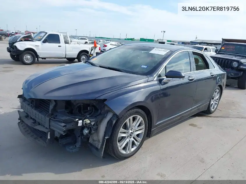 2014 Lincoln Mkz VIN: 3LN6L2GK7ER819756 Lot: 42242399