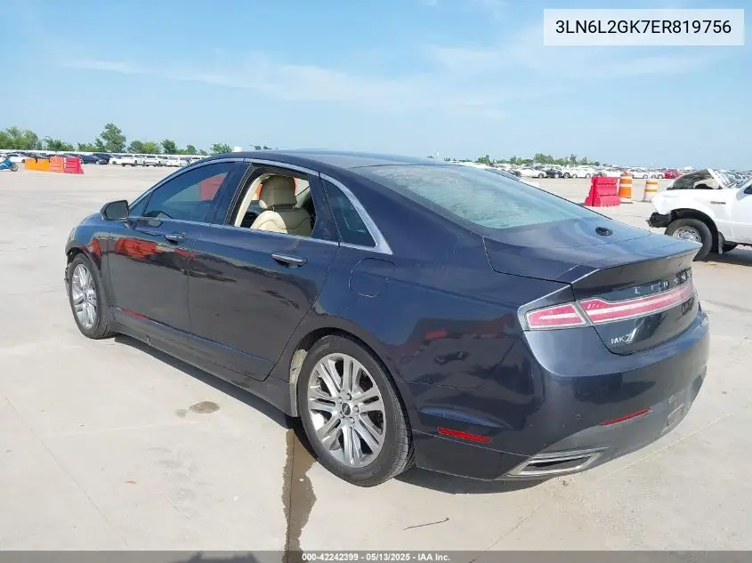2014 Lincoln Mkz VIN: 3LN6L2GK7ER819756 Lot: 42242399
