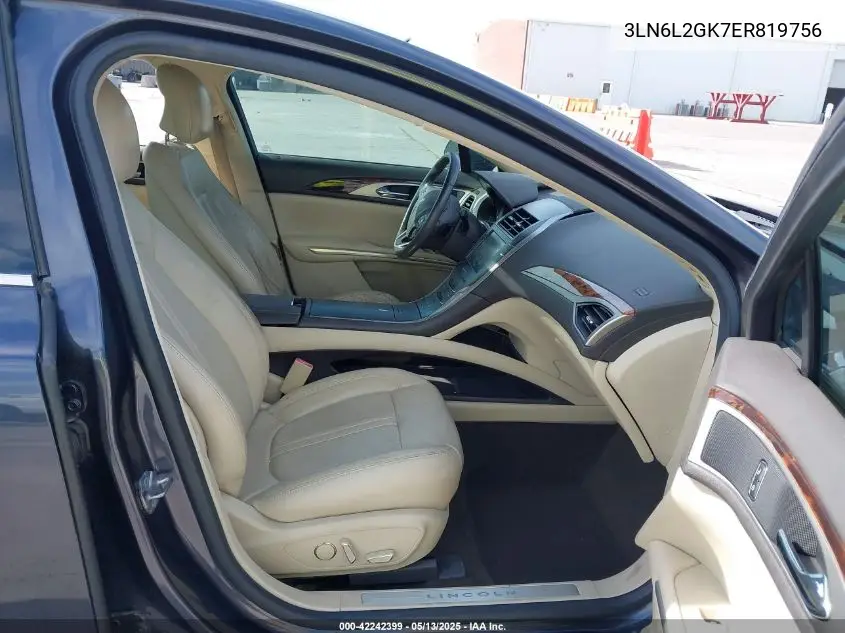 2014 Lincoln Mkz VIN: 3LN6L2GK7ER819756 Lot: 42242399