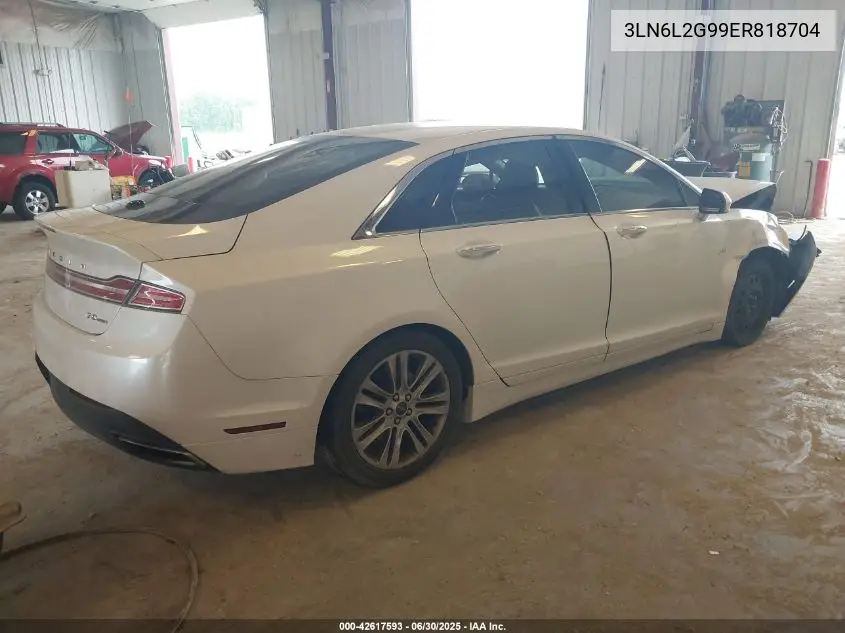 2014 Lincoln Mkz VIN: 3LN6L2G99ER818704 Lot: 42617593