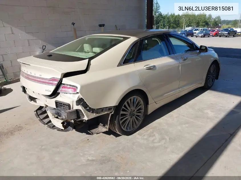 2014 Lincoln Mkz Hybrid VIN: 3LN6L2LU3ER815081 Lot: 42620562