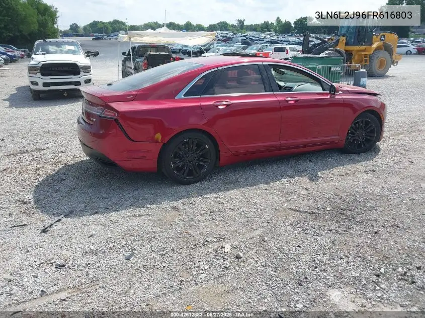 2015 Lincoln Mkz VIN: 3LN6L2J96FR616803 Lot: 42612883
