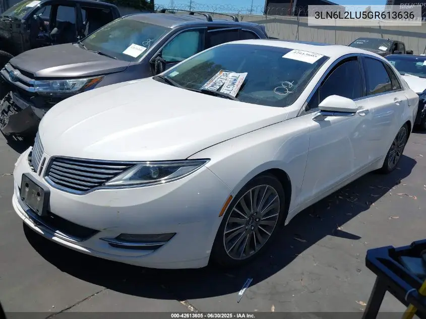 2016 Lincoln Mkz Hybrid VIN: 3LN6L2LU5GR613636 Lot: 42613605