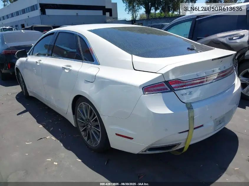 2016 Lincoln Mkz Hybrid VIN: 3LN6L2LU5GR613636 Lot: 42613605