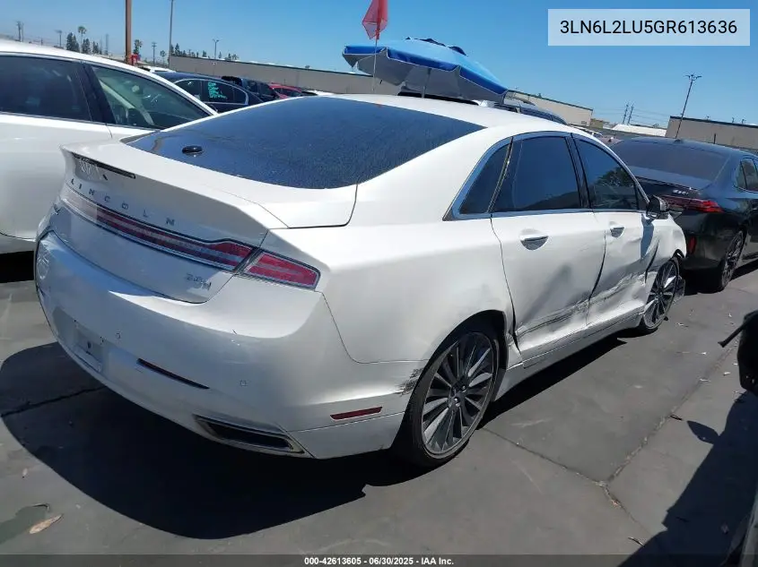 2016 Lincoln Mkz Hybrid VIN: 3LN6L2LU5GR613636 Lot: 42613605