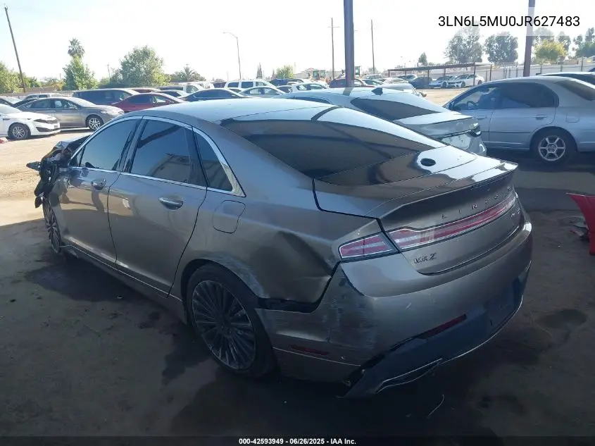 2018 Lincoln Mkz Reserve VIN: 3LN6L5MU0JR627483 Lot: 42593949