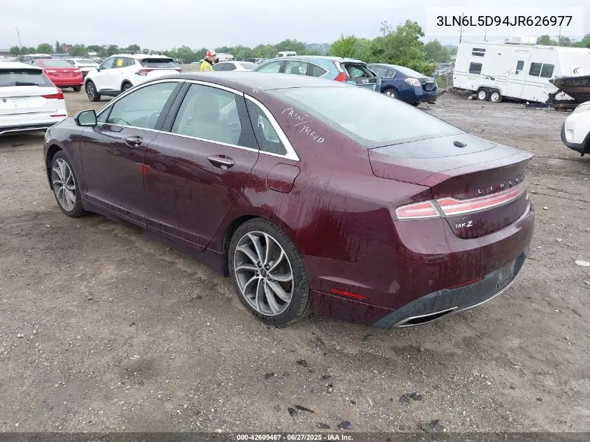2018 Lincoln Mkz Select VIN: 3LN6L5D94JR626977 Lot: 42609467