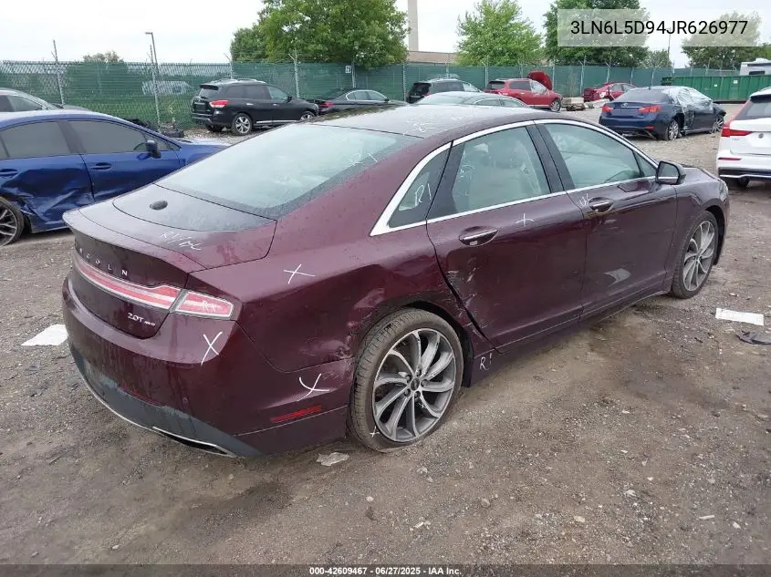 2018 Lincoln Mkz Select VIN: 3LN6L5D94JR626977 Lot: 42609467