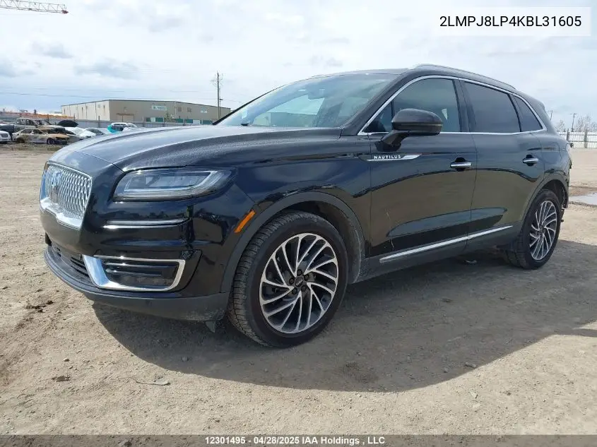 2019 Lincoln Nautilus Reserve VIN: 2LMPJ8LP4KBL31605 Lot: 12301495