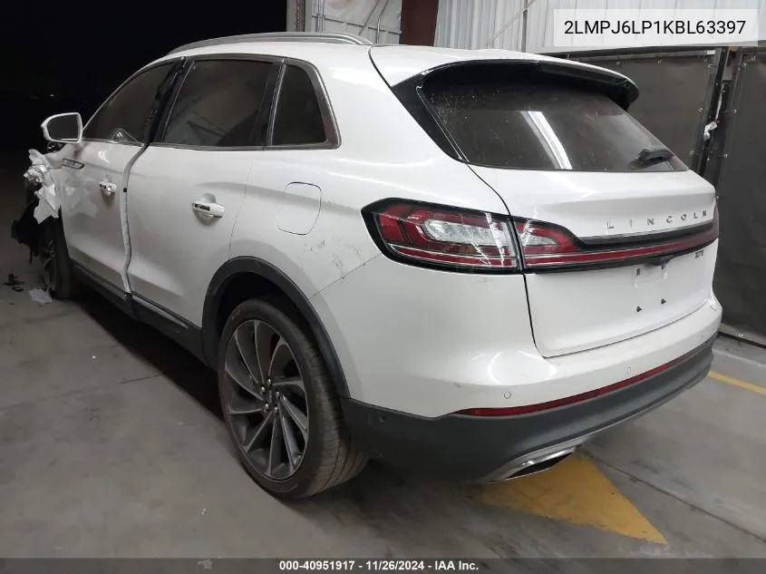 2019 Lincoln Nautilus Reserve VIN: 2LMPJ6LP1KBL63397 Lot: 40951917