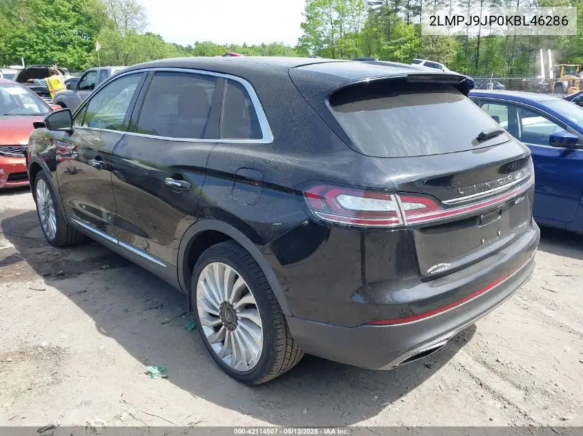 2019 Lincoln Nautilus Black Label VIN: 2LMPJ9JP0KBL46286 Lot: 42114507
