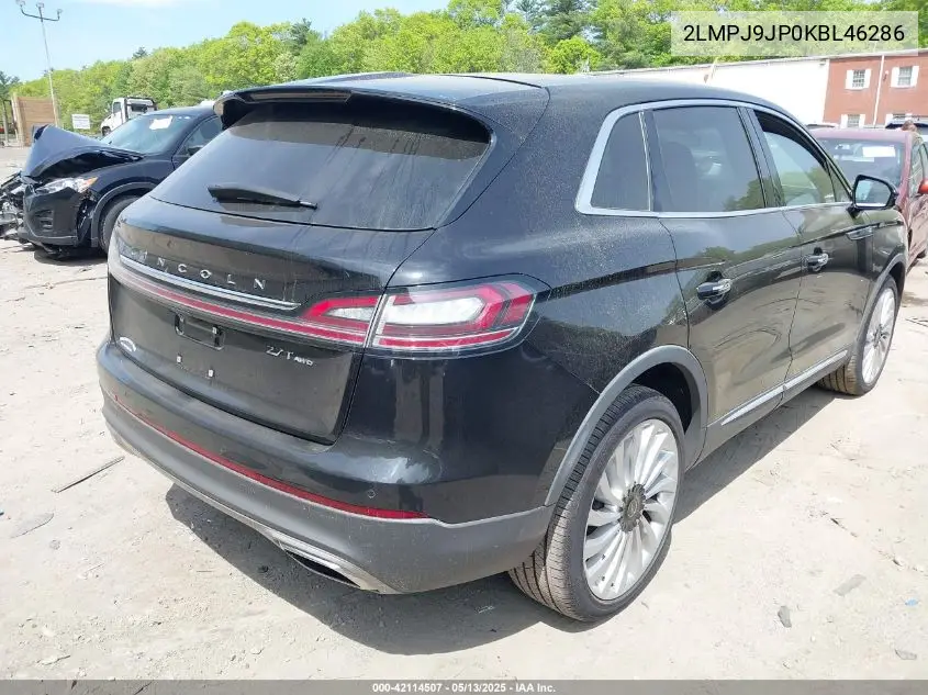 2019 Lincoln Nautilus Black Label VIN: 2LMPJ9JP0KBL46286 Lot: 42114507