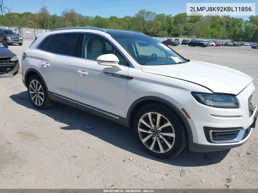 2019 Lincoln Nautilus Select VIN: 2LMPJ8K92KBL11856 Lot: 42156239