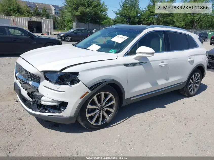 2019 Lincoln Nautilus Select VIN: 2LMPJ8K92KBL11856 Lot: 42156239