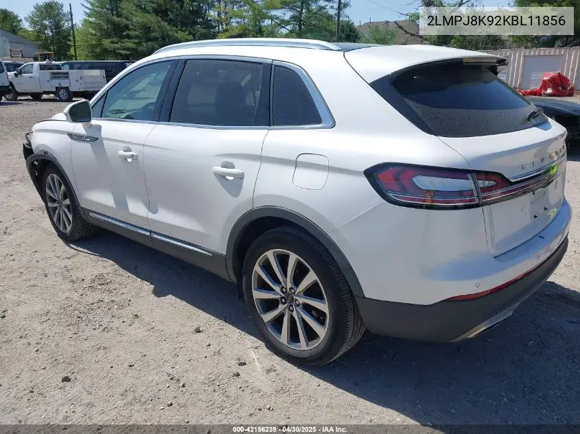 2019 Lincoln Nautilus Select VIN: 2LMPJ8K92KBL11856 Lot: 42156239