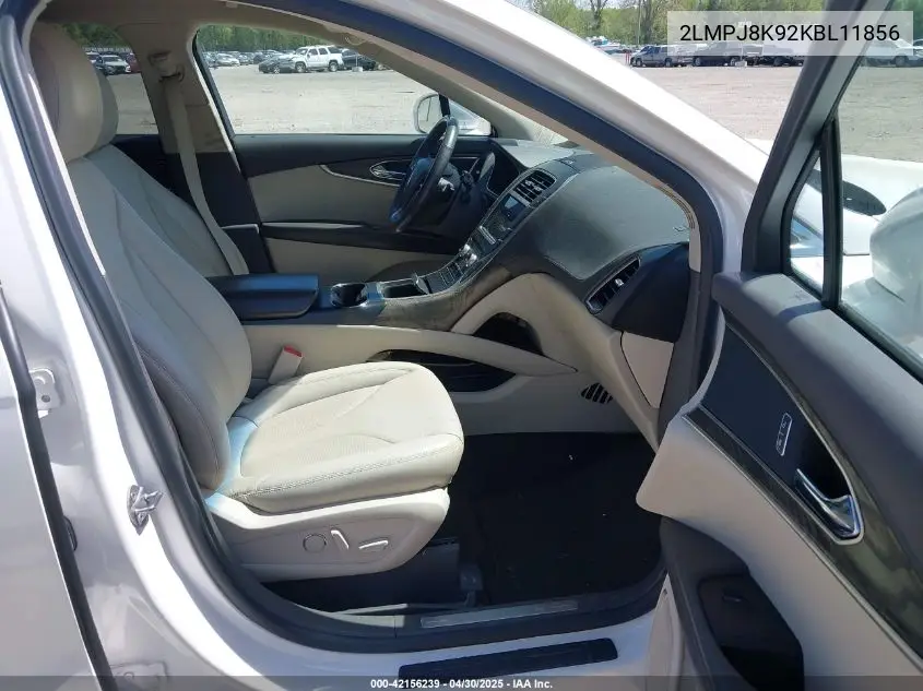 2019 Lincoln Nautilus Select VIN: 2LMPJ8K92KBL11856 Lot: 42156239