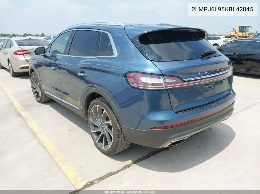 2019 Lincoln Nautilus Reserve VIN: 2LMPJ6L95KBL42845 Lot: 42159408