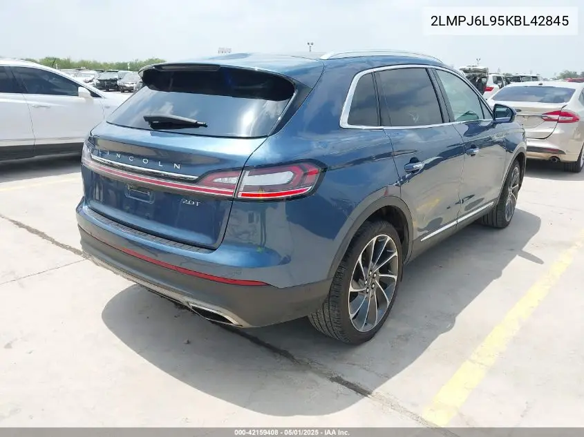 2019 Lincoln Nautilus Reserve VIN: 2LMPJ6L95KBL42845 Lot: 42159408