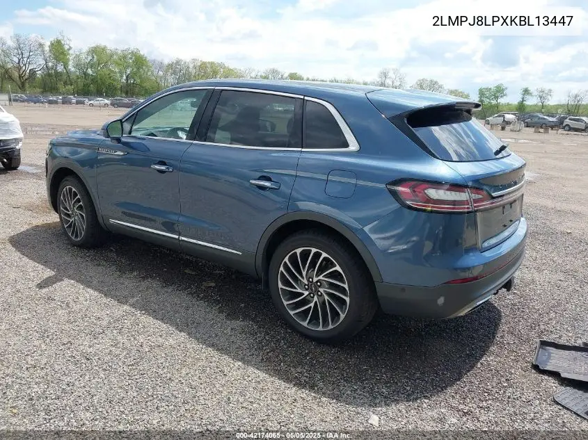 2019 Lincoln Nautilus Reserve VIN: 2LMPJ8LPXKBL13447 Lot: 42174065