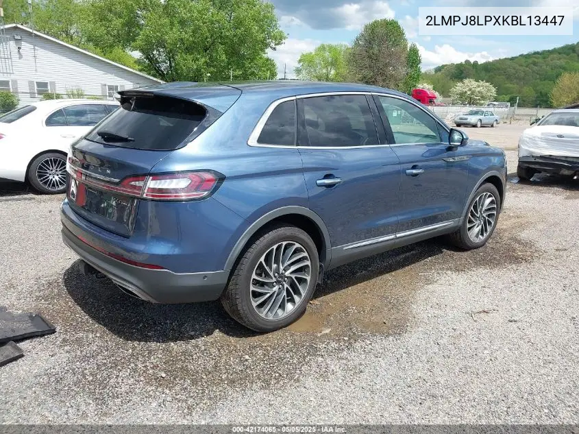 2019 Lincoln Nautilus Reserve VIN: 2LMPJ8LPXKBL13447 Lot: 42174065