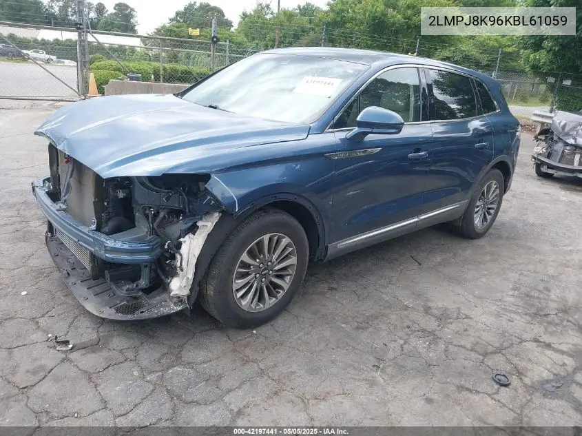 2019 Lincoln Nautilus Select VIN: 2LMPJ8K96KBL61059 Lot: 42197441
