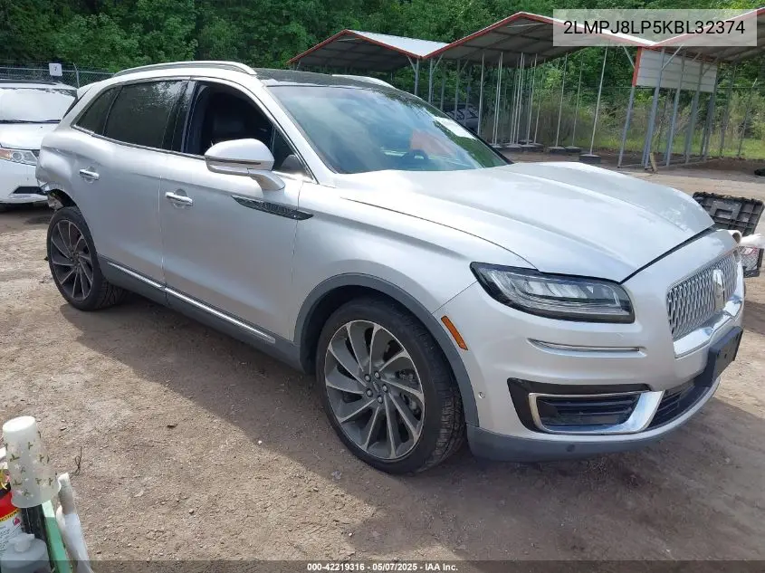 2019 Lincoln Nautilus Reserve VIN: 2LMPJ8LP5KBL32374 Lot: 42219316