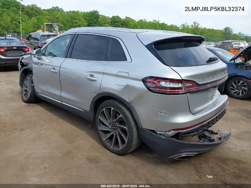 2019 Lincoln Nautilus Reserve VIN: 2LMPJ8LP5KBL32374 Lot: 42219316