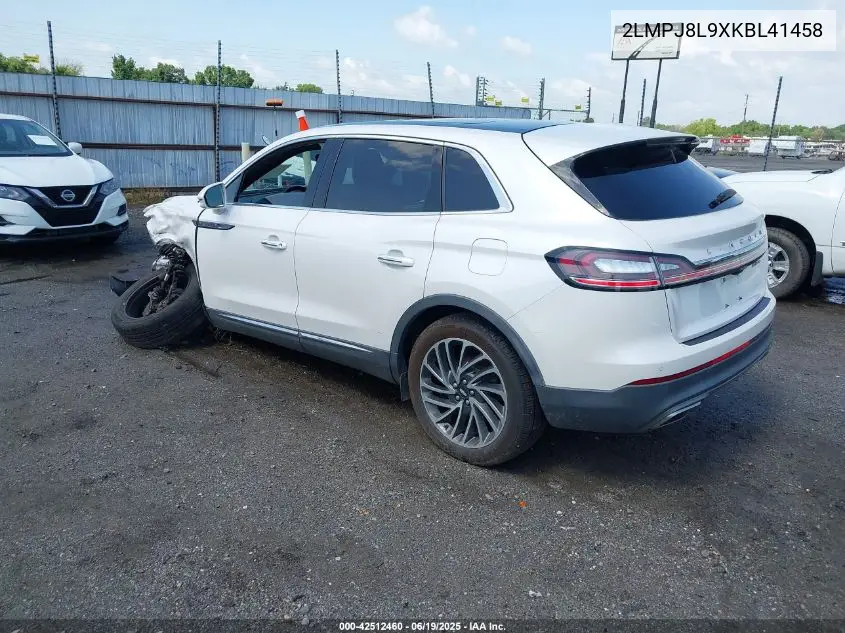 2019 Lincoln Nautilus Reserve VIN: 2LMPJ8L9XKBL41458 Lot: 42512460