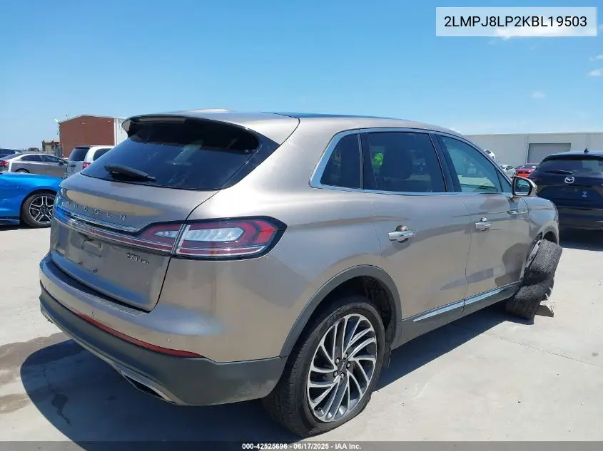2019 Lincoln Nautilus Reserve VIN: 2LMPJ8LP2KBL19503 Lot: 42525696