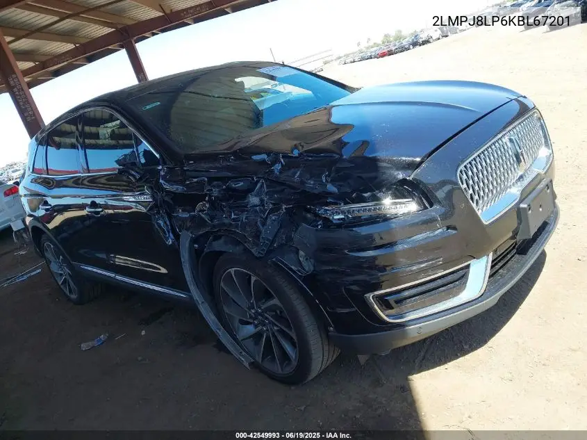 2019 Lincoln Nautilus Reserve VIN: 2LMPJ8LP6KBL67201 Lot: 42549993