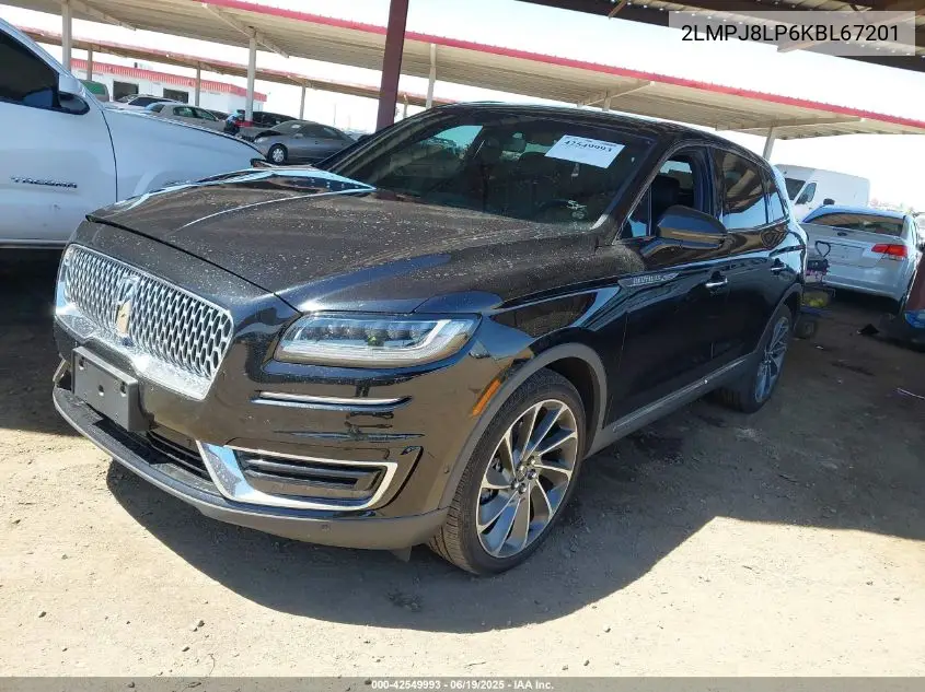 2019 Lincoln Nautilus Reserve VIN: 2LMPJ8LP6KBL67201 Lot: 42549993