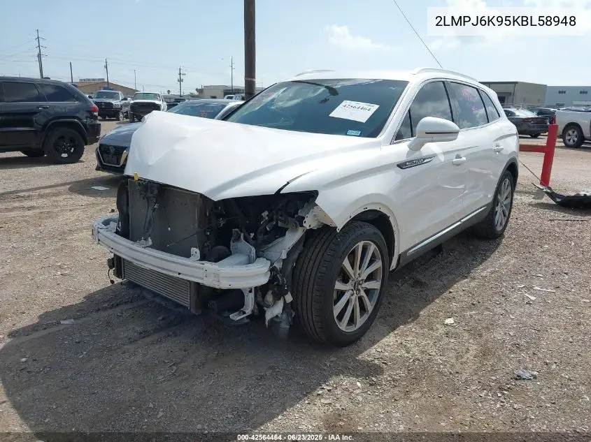 2019 Lincoln Nautilus Select VIN: 2LMPJ6K95KBL58948 Lot: 42564464