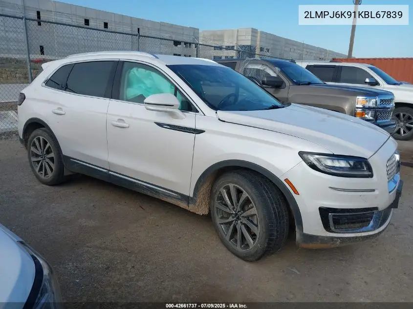 2019 Lincoln Nautilus Select VIN: 2LMPJ6K91KBL67839 Lot: 42661737