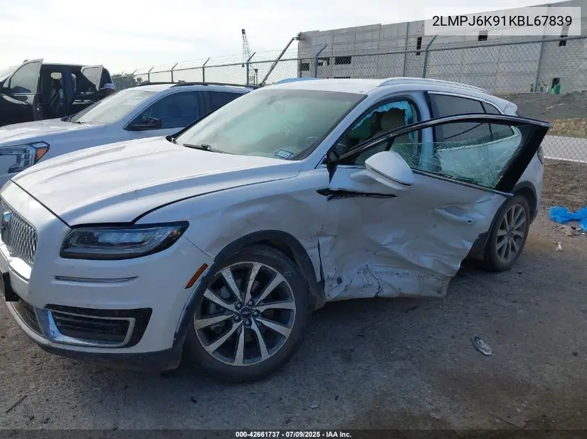 2019 Lincoln Nautilus Select VIN: 2LMPJ6K91KBL67839 Lot: 42661737