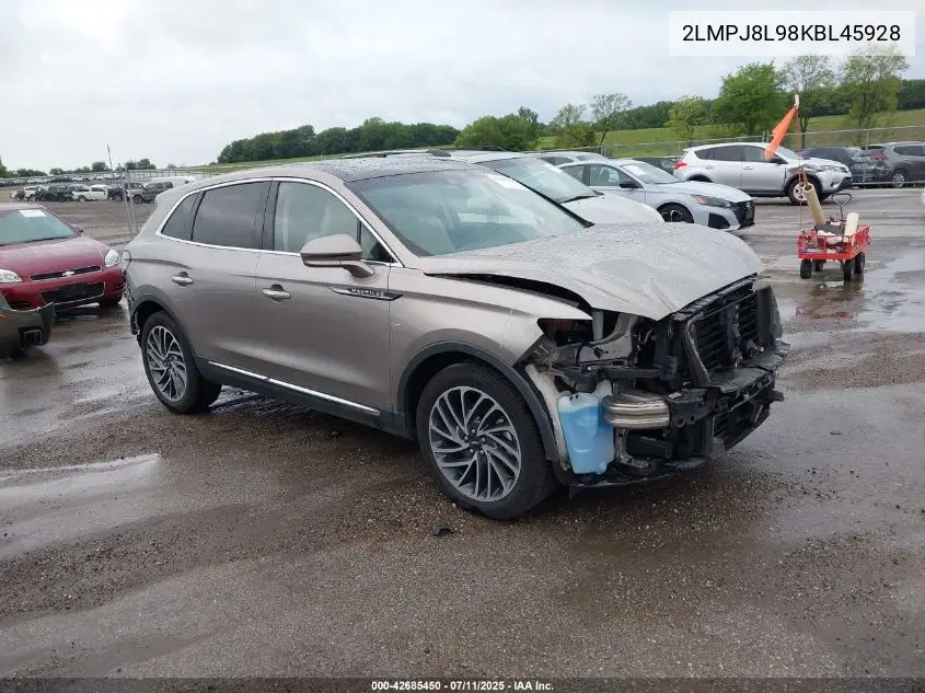 2019 Lincoln Nautilus Reserve VIN: 2LMPJ8L98KBL45928 Lot: 42685450