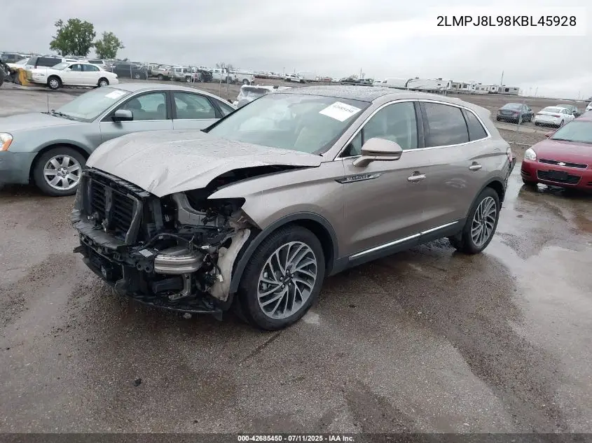2019 Lincoln Nautilus Reserve VIN: 2LMPJ8L98KBL45928 Lot: 42685450