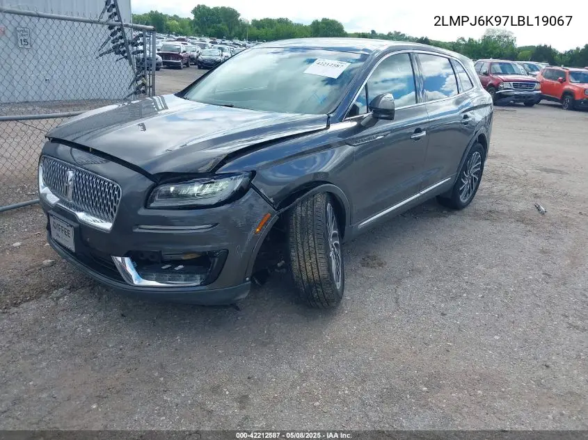 2020 Lincoln Nautilus Reserve VIN: 2LMPJ6K97LBL19067 Lot: 42212587
