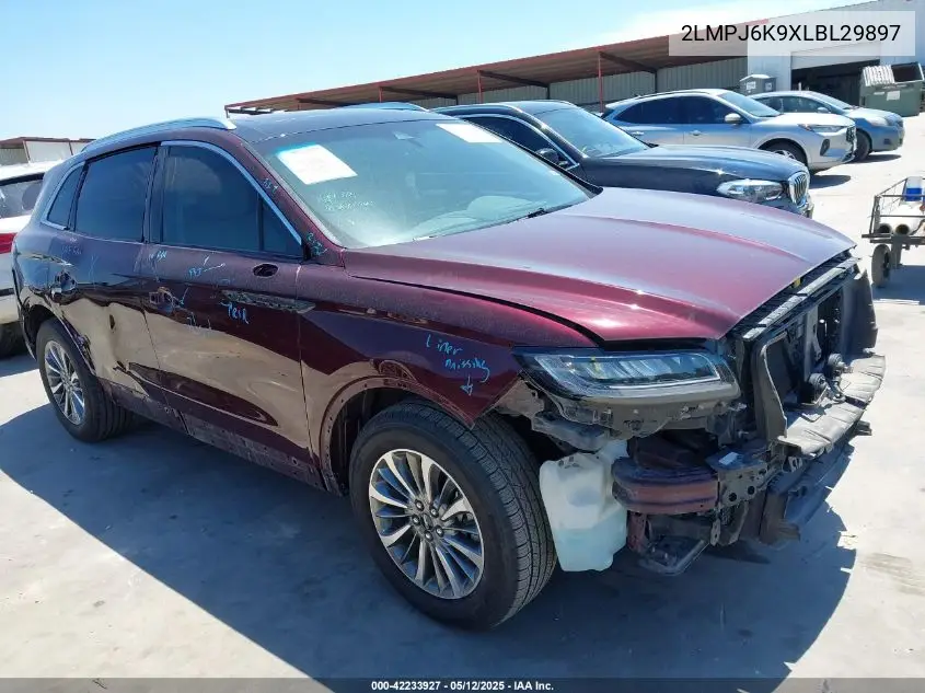 2020 Lincoln Nautilus Reserve VIN: 2LMPJ6K9XLBL29897 Lot: 42233927