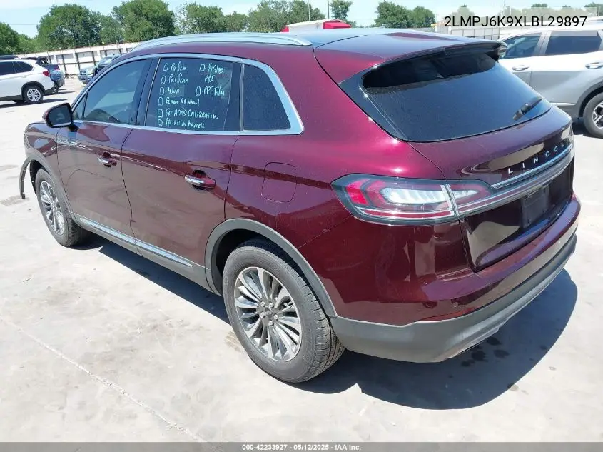 2020 Lincoln Nautilus Reserve VIN: 2LMPJ6K9XLBL29897 Lot: 42233927