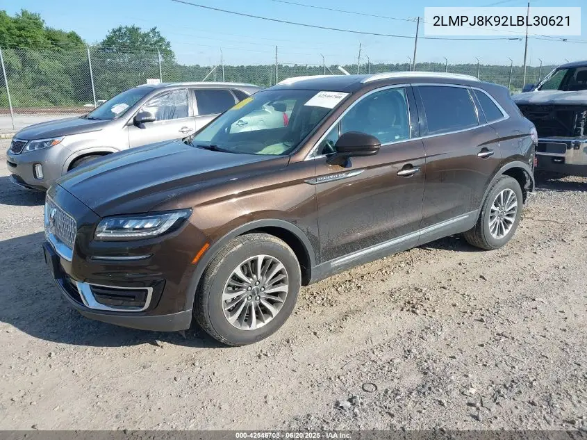 2020 Lincoln Nautilus Reserve VIN: 2LMPJ8K92LBL30621 Lot: 42546708