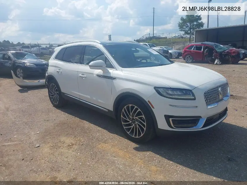 2020 Lincoln Nautilus Reserve VIN: 2LMPJ6K98LBL28828 Lot: 42563934