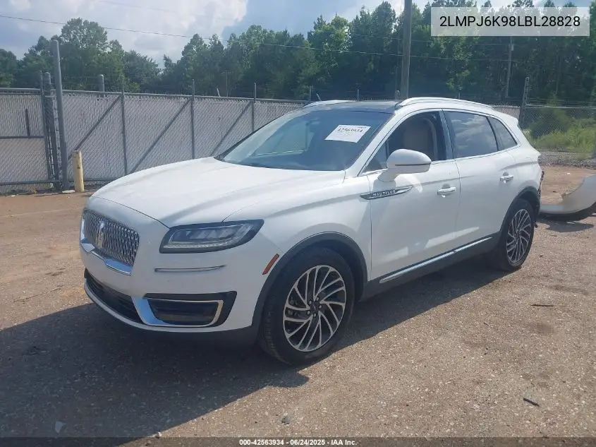 2020 Lincoln Nautilus Reserve VIN: 2LMPJ6K98LBL28828 Lot: 42563934