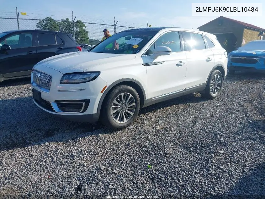 2020 Lincoln Nautilus Reserve VIN: 2LMPJ6K90LBL10484 Lot: 42612410