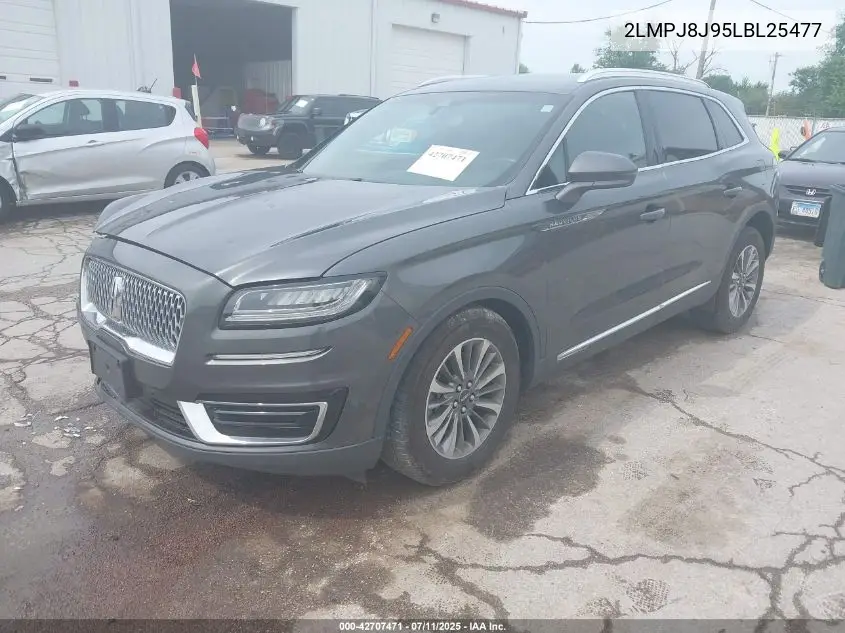 2020 Lincoln Nautilus Standard VIN: 2LMPJ8J95LBL25477 Lot: 42707471